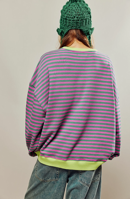 FIEN | Gestreepte Oversized Dames Sweater - Stijlvol & Elegant