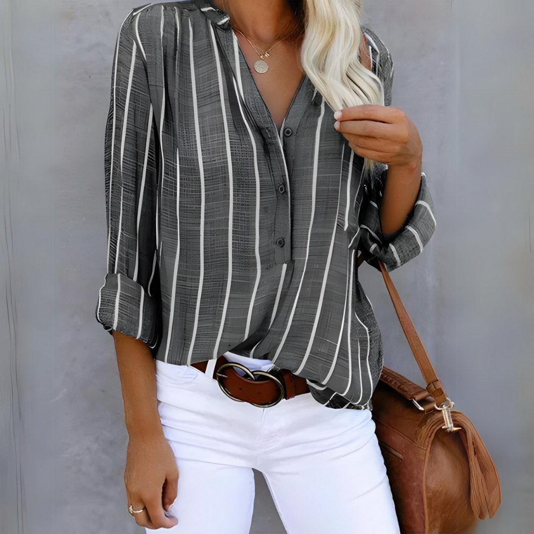 JANTIEN | Gestreepte Damesblouse – Relaxed, Stijlvol & Veelzijdig