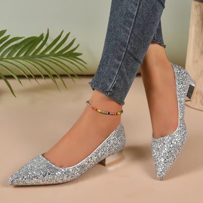NOOR | Feestelijke Ballerina’s Met Glitter Pailletten En Lage Hakken – Stralend, Comfortabel, Elegant
