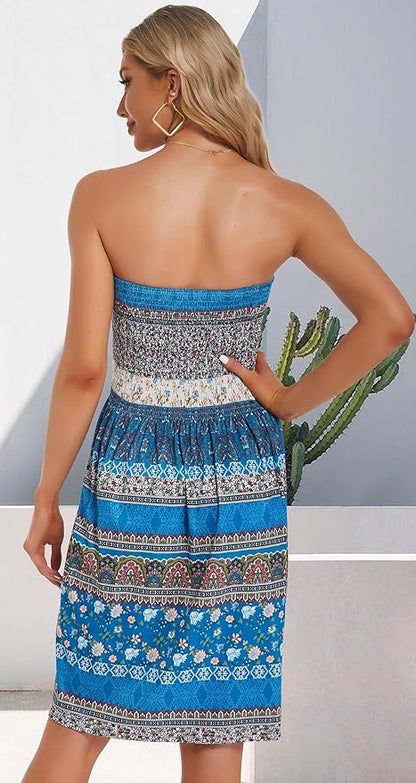 NEA | Elegante Zomerjurk Voor Dames Met Boho Print - Geen Bandjes, Flatterend & Stijlvol
