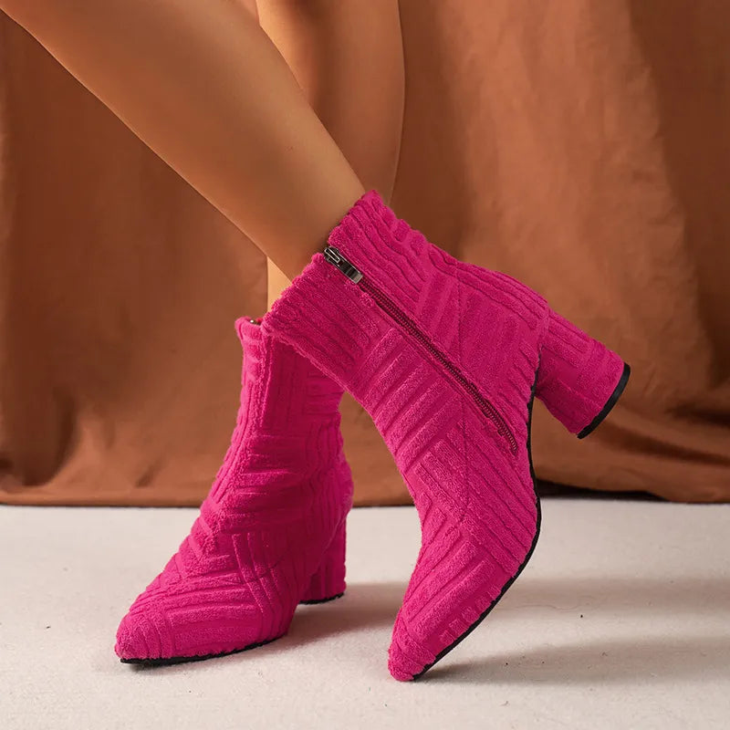 VINA | Luxe Suede Enkellaarzen Voor Dames Met Ronde Hak - Stoer, Stijlvol & Comfortabel