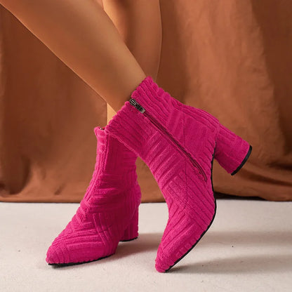 VINA | Luxe Suede Enkellaarzen Voor Dames Met Ronde Hak - Stoer, Stijlvol & Comfortabel
