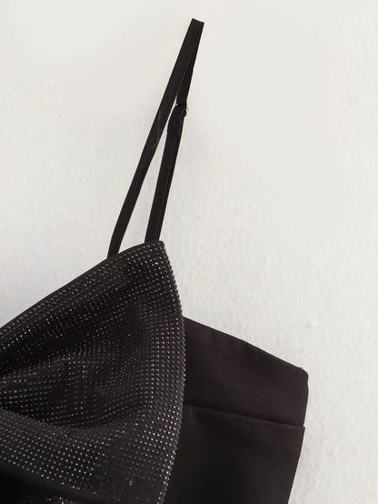LOULOU | Zwarte Glitter Strik Top Voor Dames - Elegant, Feestelijk & Stralend