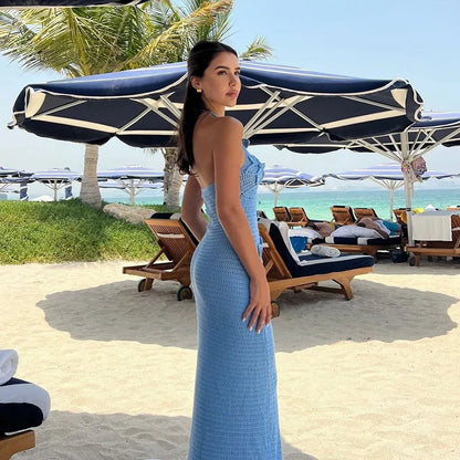 PARIS | Gehaakte Maxi Zomerjurk Met 3D Gehaakte Bloemen - Stijlvol & Perfect Voor Vakantie