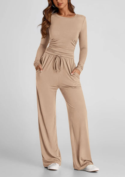LIEKE | 2-Delige Lounge-Set Voor Dames – Zacht, Ademend & Perfect Voor Comfortabele Herfst Dagen