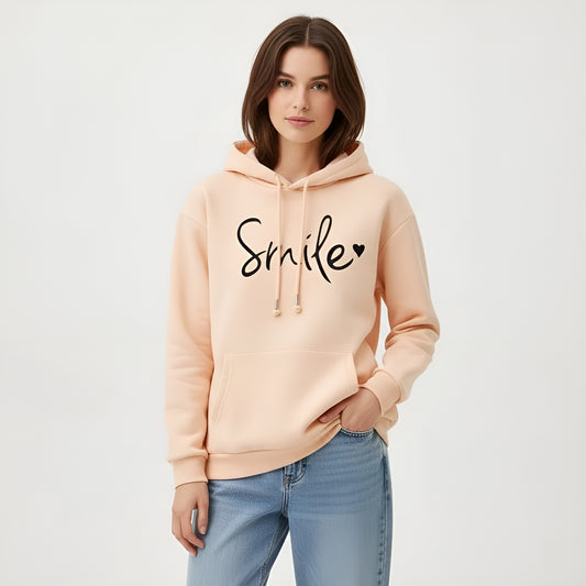 Dames Hoodie Met 'SMILE' Opdruk – Comfort, Positiviteit & Casual Stijl