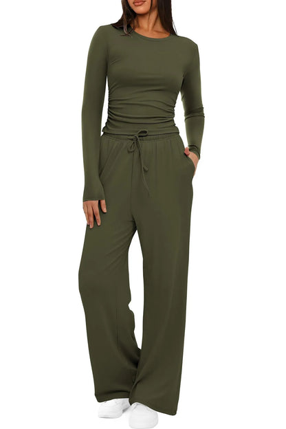LIEKE | 2-Delige Lounge-Set Voor Dames – Zacht, Ademend & Perfect Voor Comfortabele Herfst Dagen