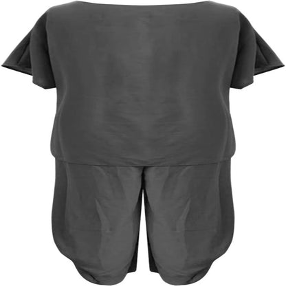 JULES | Dames 2 Delige Relaxed Fit Set Wijdvallende Top & Korte Mouw – Comfortabele Flared Broek