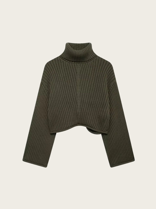 NOA | Geribde Cropped Coltrui voor Dames – Warm & Modern Voor Koude, Onvoorspelbare Dagen