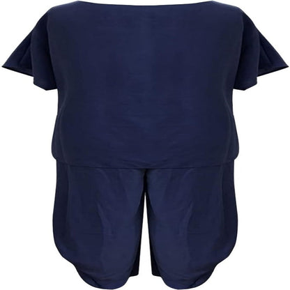 JULES | Dames 2 Delige Relaxed Fit Set Wijdvallende Top & Korte Mouw – Comfortabele Flared Broek
