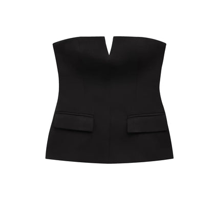MILA | Luxe Strapless Dames Top Met V-Hals En Antislip Detail – Elegant, Comfortabel & Blijft Perfect Zitten
