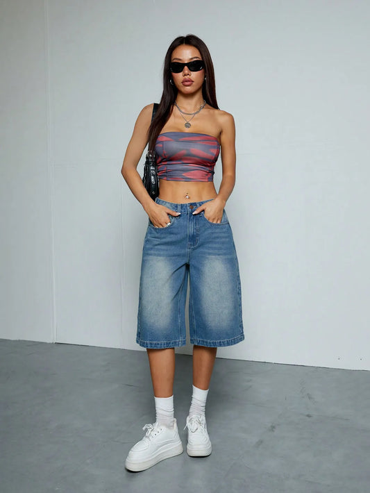 ZINA | Oversized Denim Short voor Dames met Nonchalante Fit - Populair, Stijlvol & Comfortabel