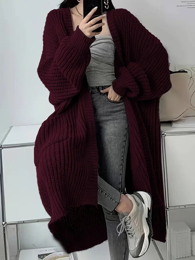 MAEVE | Oversized Gebreide Lange Damesvest – Warm, Stijlvol & Ultiem Comfort Voor Koude Dagen