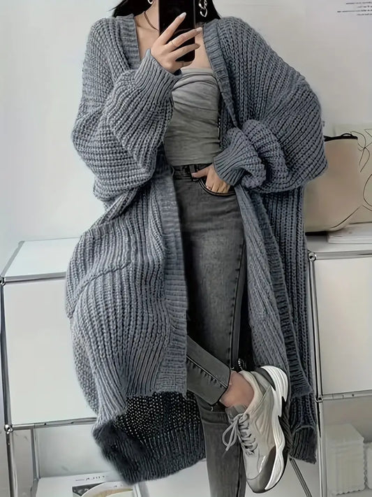 MAEVE | Oversized Gebreide Lange Damesvest – Warm, Stijlvol & Ultiem Comfort Voor Koude Dagen