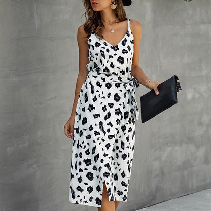 MARLIE | Dames Midi Jurk Met Overslag en Taille Strik - Zomers, Elegant & Flatterend