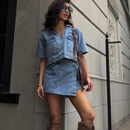 GIULIA | Denim Set – Trendy, Uniek & Zelfverzekerd!