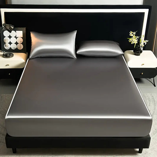 CASSIA | Luxe Satijnen Hoeslaken – Zijdezacht, Verkoelend & Comfortabel Voor Elk Seizoen