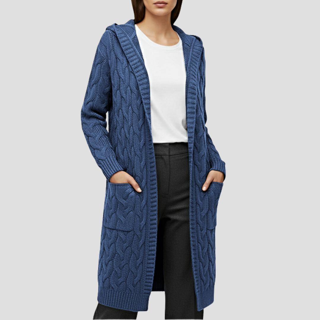 Kabel Gebreide Lange Cardigan Voor Dames | warm, zacht en stijlvol voor koude dagen