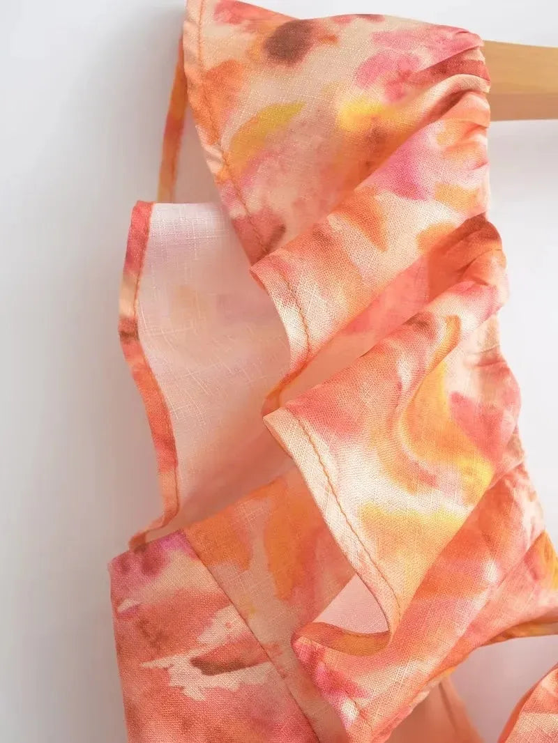 MALINDE | Stijlvolle Zomerjurk voor Dames Met Ruches - Modieus & Elegant