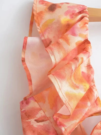 MALINDE | Stijlvolle Zomerjurk voor Dames Met Ruches - Modieus & Elegant