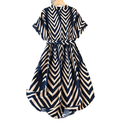 ODETTE - Dames Midi Shirtjurk met Ceintuur en Zakken