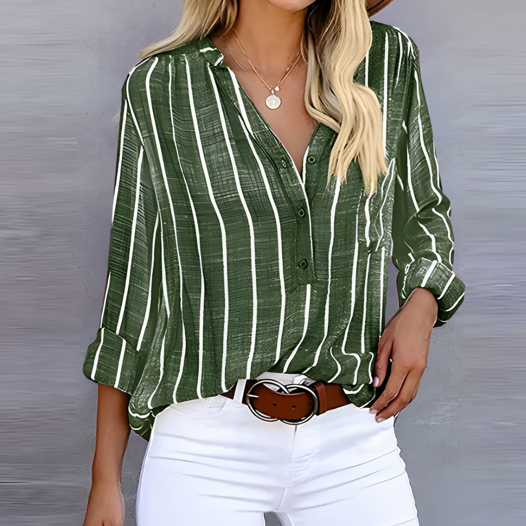 JANTIEN | Gestreepte Damesblouse – Relaxed, Stijlvol & Veelzijdig