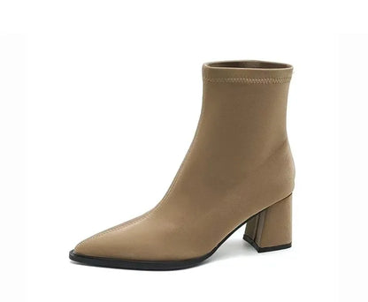ANGEL | Elegante Velvet Enkel Laarsjes Voor Dames Met Punt Neus - Stijlvol & Comfortabel