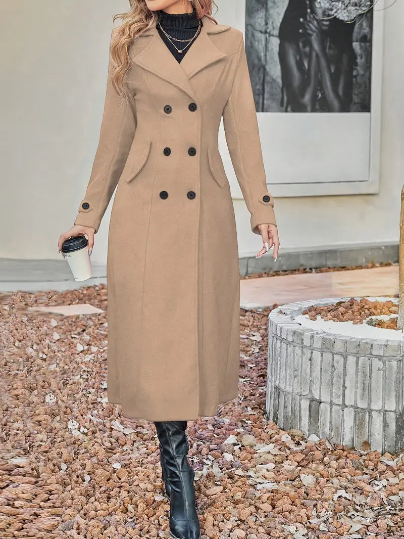 VIVIAN | Lange Damesjas Van Wol Met Knopen - Stijl – Chic, Warm & Onweerstaanbaar Voor Het Najaar
