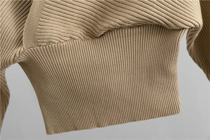 ILONA | Gebreide Joggerset Voor Dames Met Gekruiste Damestrui – Flatterend, Comfortabel & Casual-Chic Voor Elke Dag