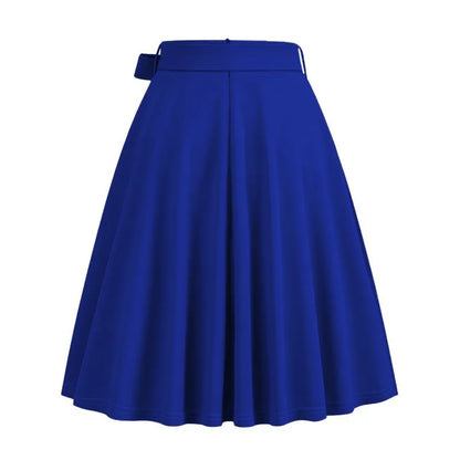 LOU | Elegante Dames A-lijn Midirok met Zijstrik – Hoog Getailleerd & Flatterend Silhouet