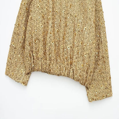 SARAH | Casual Bomberjack Met Gouden Pailletten – Comfort Meets Glamour