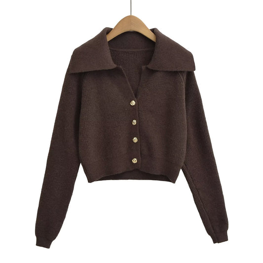 LIVIA | Gebreid Damesvest Met Kraag En Metalen Knoopjes – Elegant, Warm & Veelzijdig