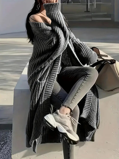 MAEVE | Oversized Gebreide Lange Damesvest – Warm, Stijlvol & Ultiem Comfort Voor Koude Dagen
