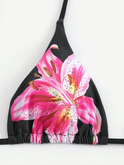 ALYSSA | 3-Delige Bikini Set Met Bloemenprint & Wikkelrok – Verleidelijk, Tropisch & Vol Zomervibes