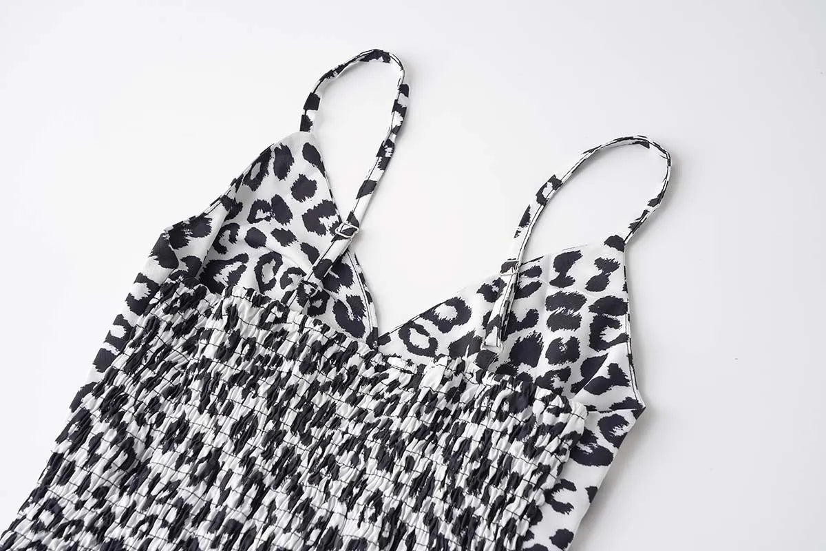 NALA | Panter Print Maxi Jurk Met Flatterende Taille - Elegant, Luchtig & Stijlvol
