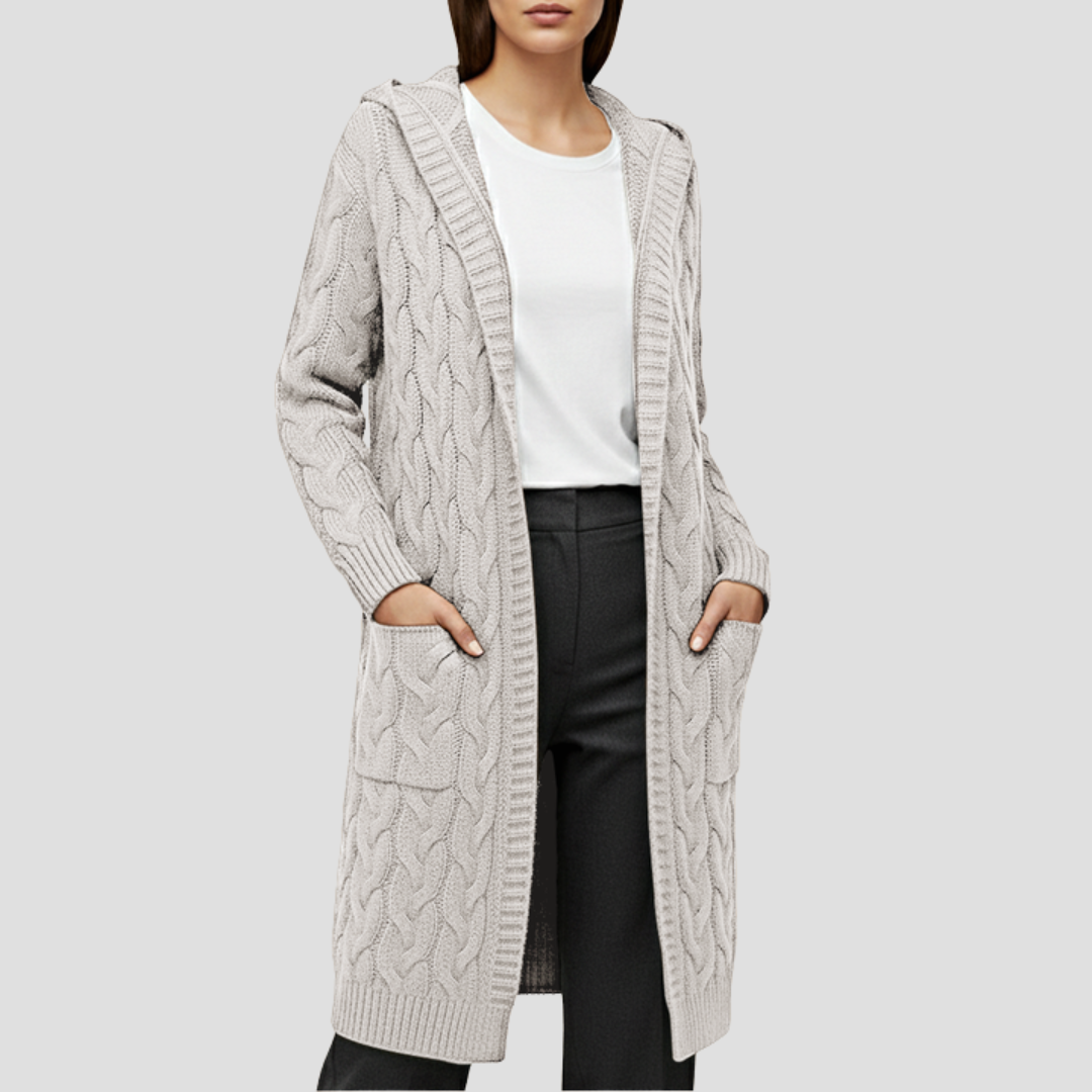 Kabel Gebreide Lange Cardigan Voor Dames | warm, zacht en stijlvol voor koude dagen