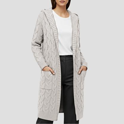 Kabel Gebreide Lange Cardigan Voor Dames | warm, zacht en stijlvol voor koude dagen