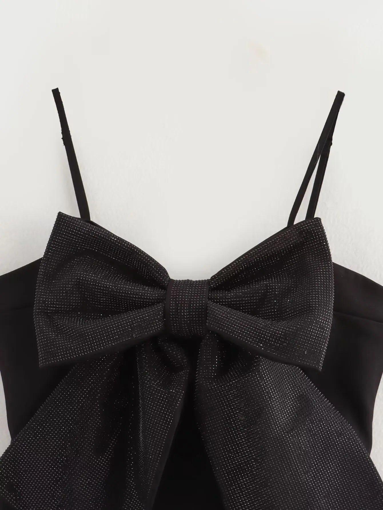LOULOU | Zwarte Glitter Strik Top Voor Dames - Elegant, Feestelijk & Stralend