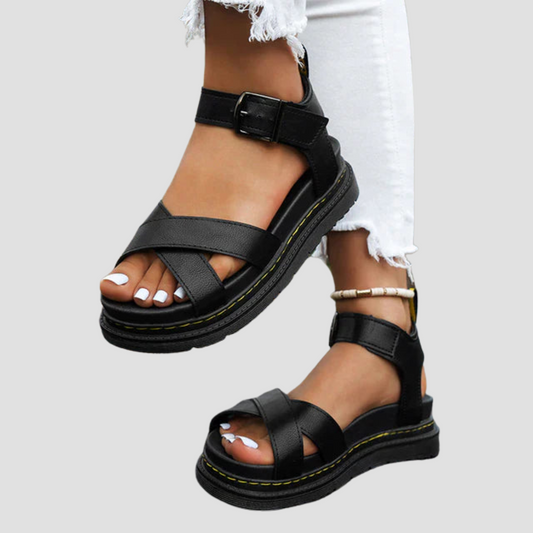 SHANNA | Dames Sandalen met Kruisband en Dikke Zool