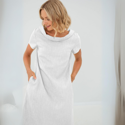 ALINA | Zachte Linnen Jurk Met Zakken – Ademend, Stijlvol & Perfect Voor De Zomer