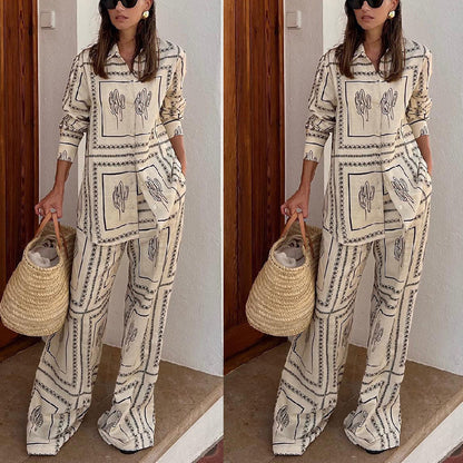 MAELI | Dames Zomer Combi Set – Geometrische Print & Relaxte Pasvorm