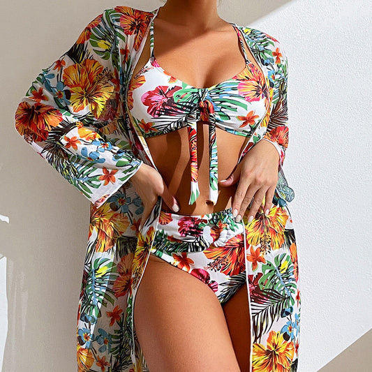 BELINDA | Tropische 3-Delige Bikini set – Zomers, Strand & Vakantie