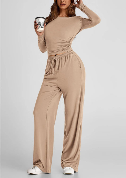 LIEKE | 2-Delige Lounge-Set Voor Dames – Zacht, Ademend & Perfect Voor Comfortabele Herfst Dagen