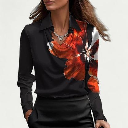 Satijnen Dames Blouse Met Gelaagde Halslijn | Luxe Van Kantoor Tot Cocktail