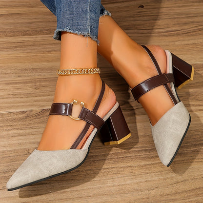 MARINA | Slingbacks Met Spitse Blokhak – Verfijnd, Comfortabel & Perfect Voor Elke Gelegenheid