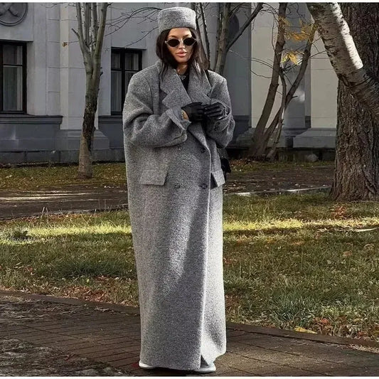 NOÉRA | Maxi Damesjas in Wollook – Oversized, Warm & Statementwaardig Voor Koude Dagen