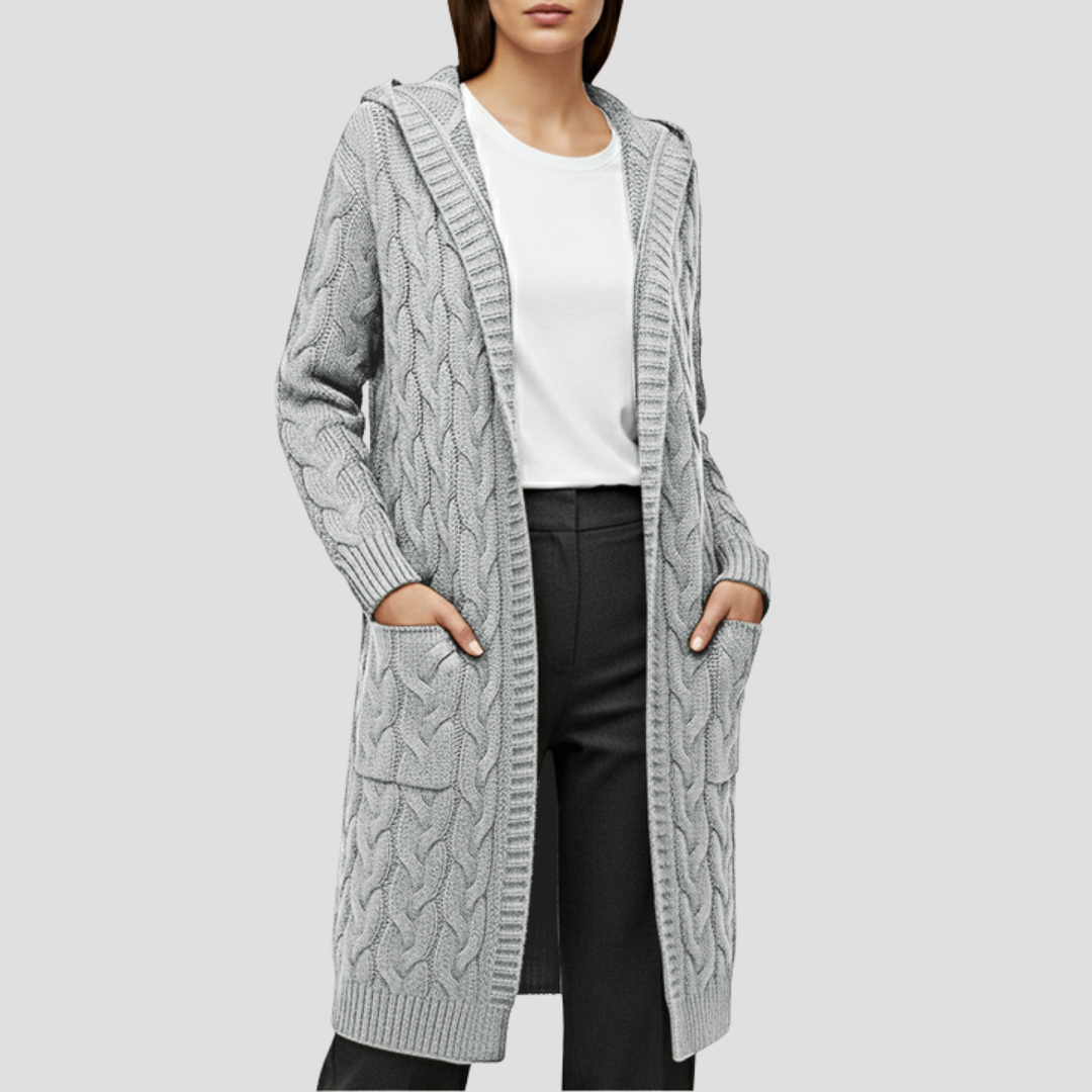 Kabel Gebreide Lange Cardigan Voor Dames | warm, zacht en stijlvol voor koude dagen