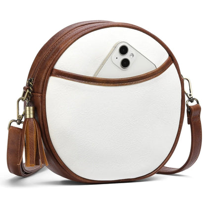 FABIENNE | Ronde Schoudertas Voor Dames Met Retro Style - Tijdloos, Stijlvol & Compact