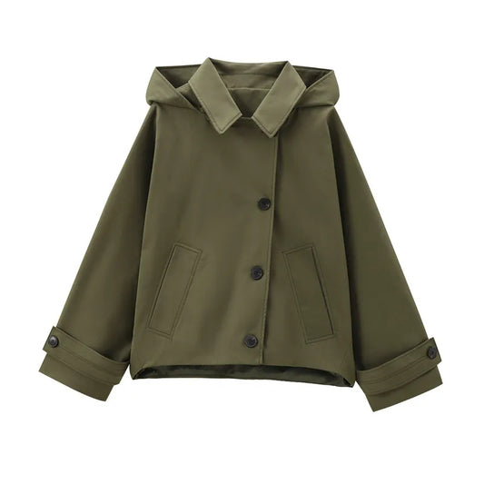 OLIVIA | Stijlvolle Dames Trench Coat Met Afneembare Capuchon – Functioneel, Elegant & Ideaal Voor Onvoorspelbaar Weer
