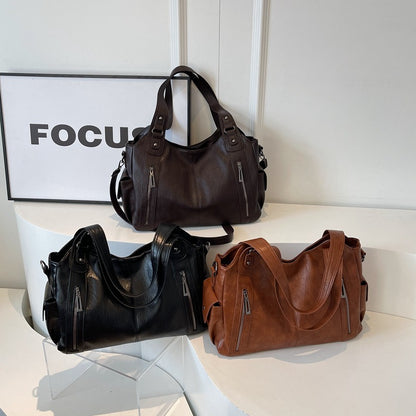 VIVIAN | Stoere Leren Dames Tas Met Uniek Design & Ritsen – Strak, Modieus & Handig